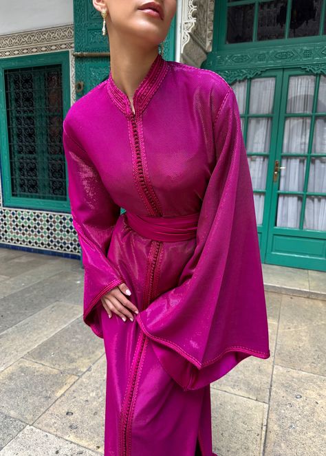 caftan simple rose fushia